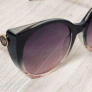 Jessica Simpson Cat Eye Sunglasses Black-Rose Fade Rims Purple Lenses J6197-OXRS